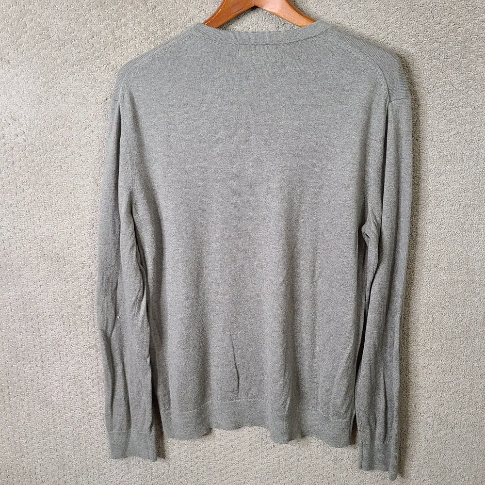 Banana Republic Sweater Mens Large Gray Crew Neck Cotton Silk Cashmere Casual